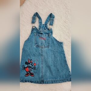 Denim Kids Overalls with Cartoon Design
